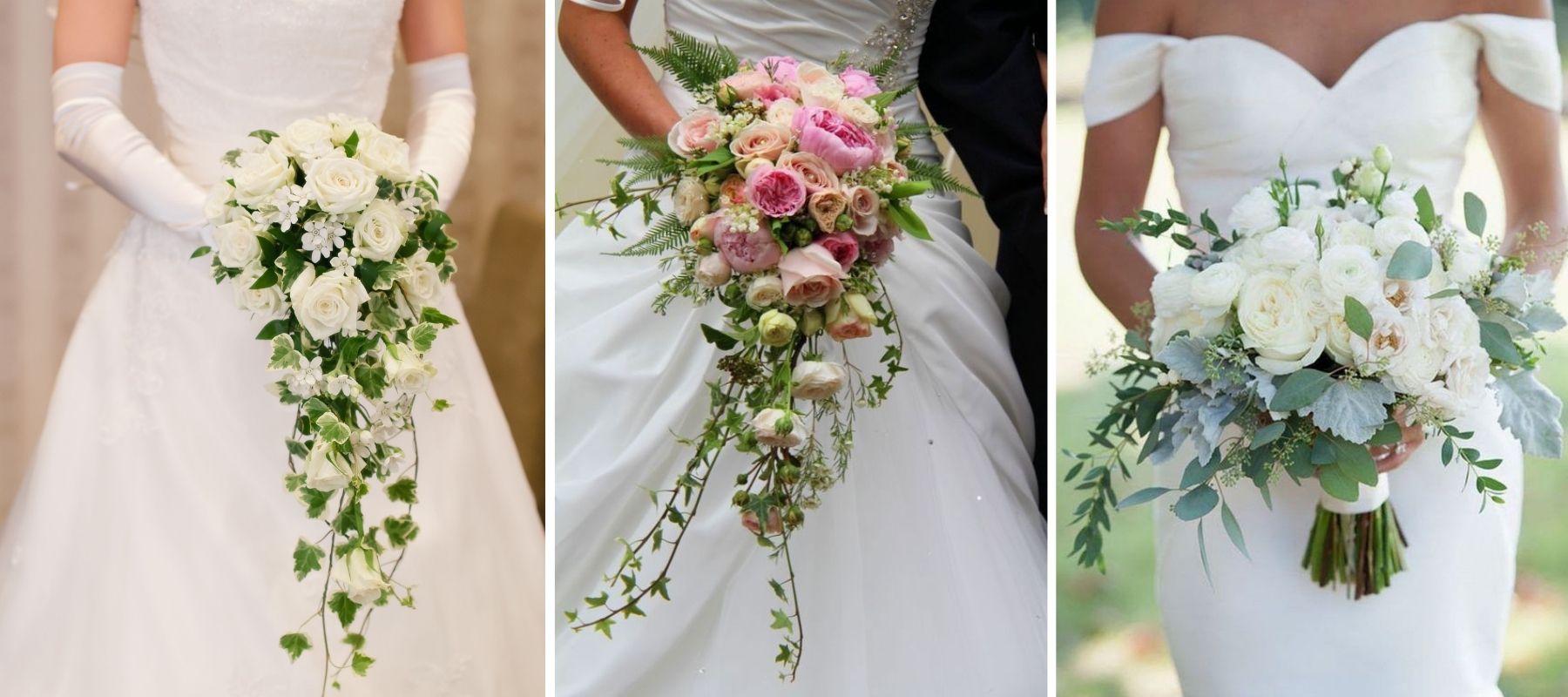bouquet de mariée rond en cascade