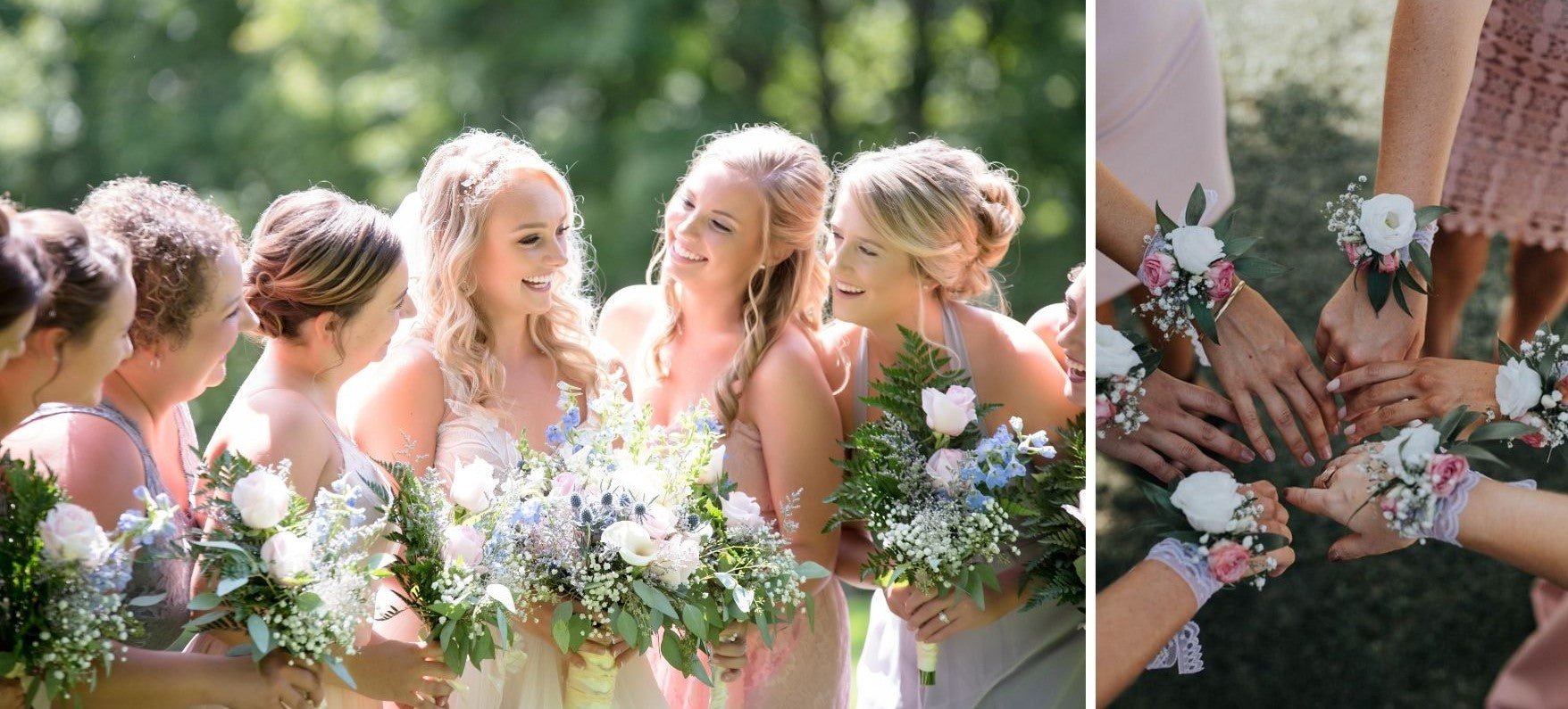 Bracelets de fleurs pour demoiselles d'honneur