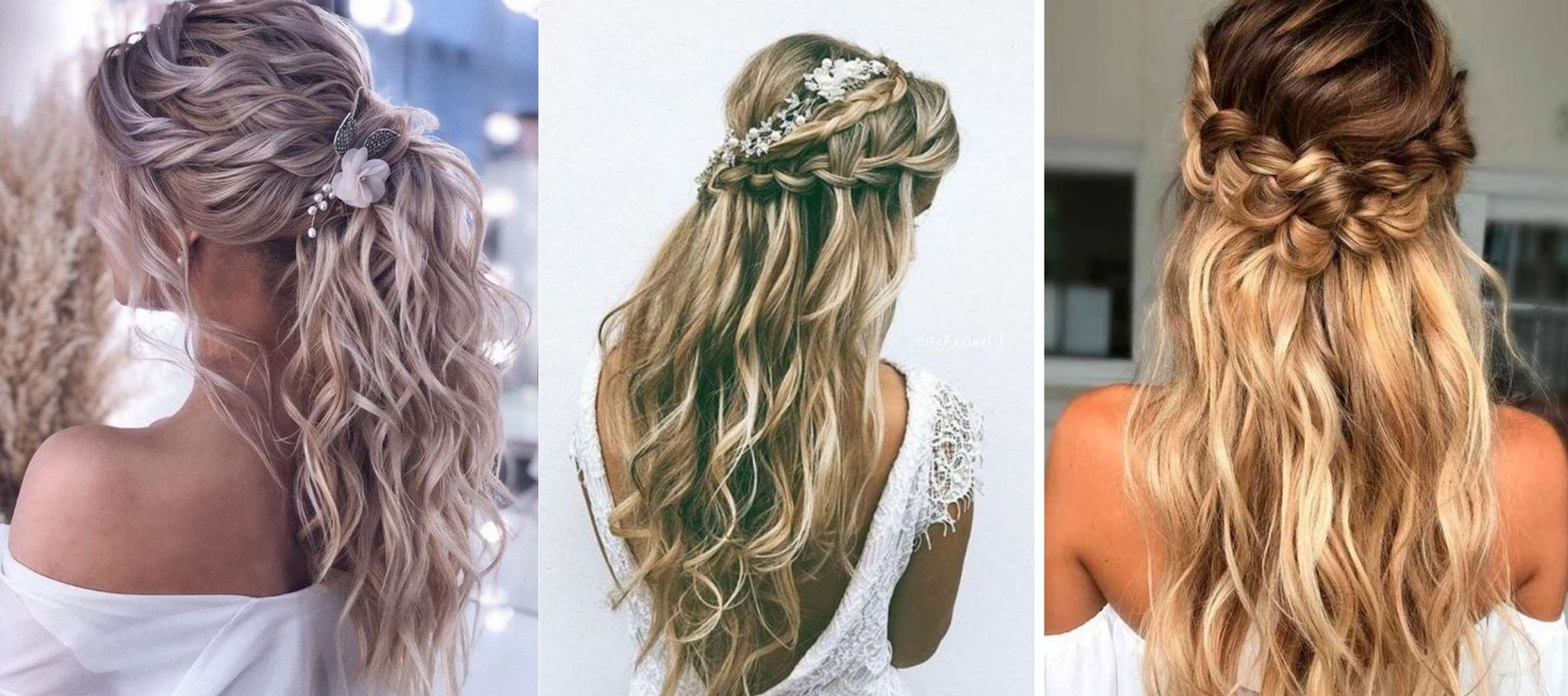 einfache Hochzeitsfrisur für Frauen mit langen Haaren