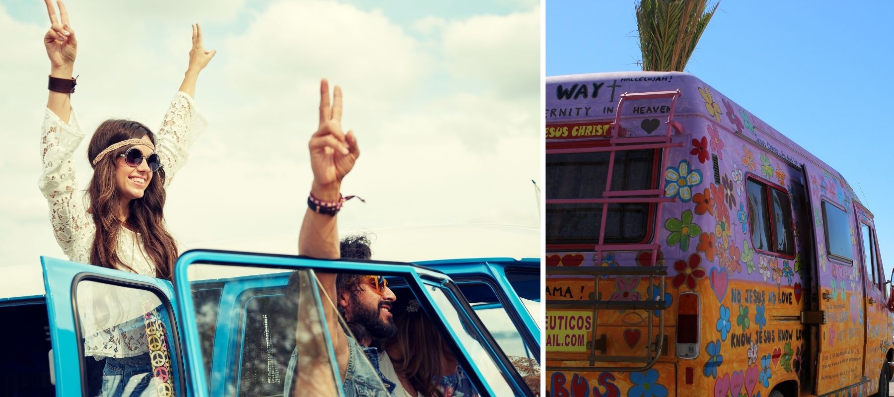 hippie van flower power