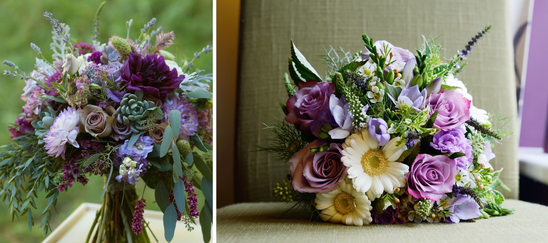 bouquet of purple lavender roses