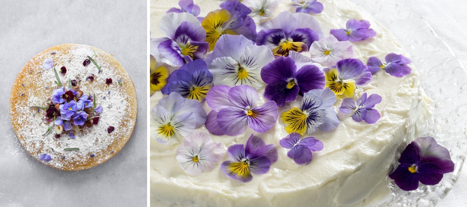 Blumenkuchen mit essbarer Dekoration