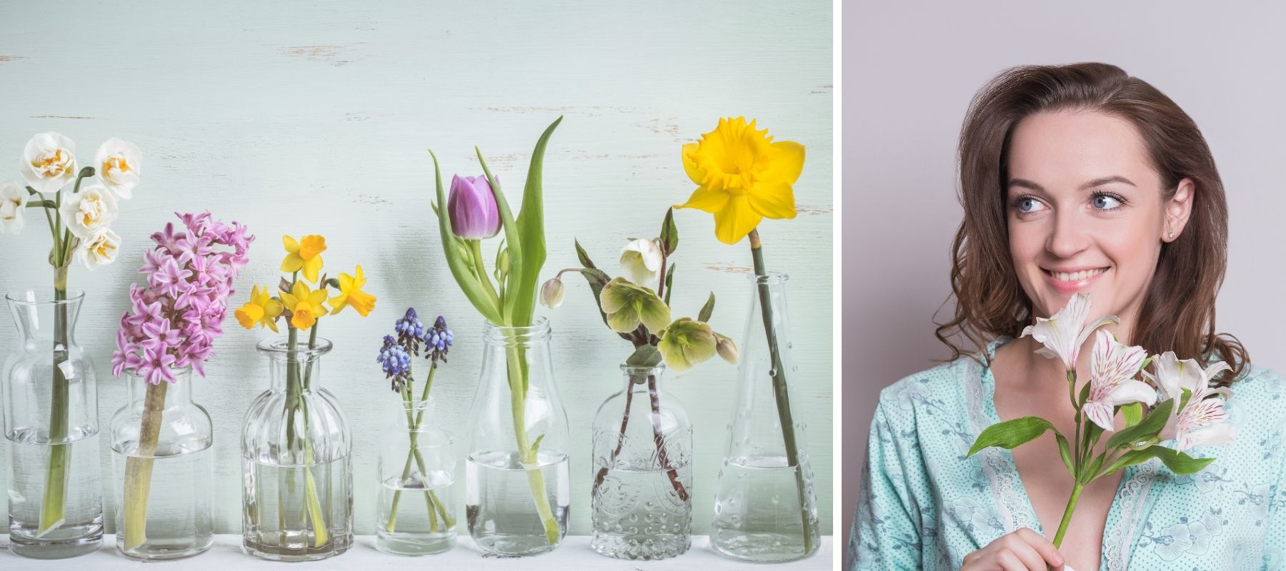 Vase de fleurs de printemps pour femmes avec motif floral