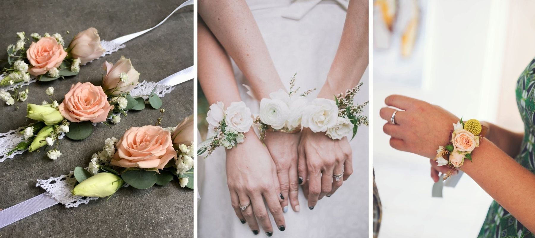Bracelets de mariage romantiques à fleurs de Bohème