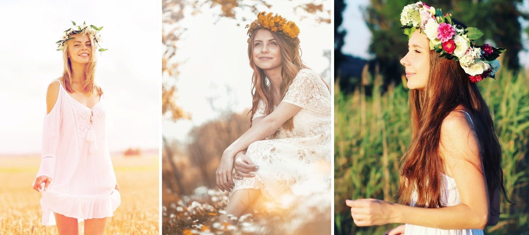 Couronne de fleurs hippie pour femmes