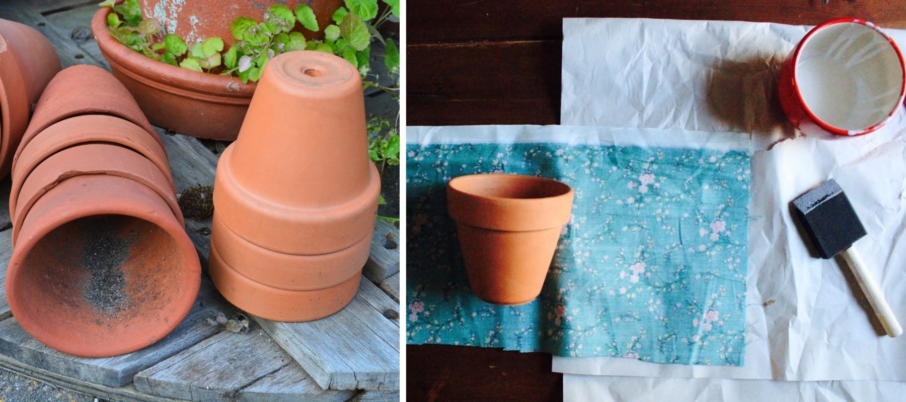 DIY-Pflanztopfabdeckung aus Stoff