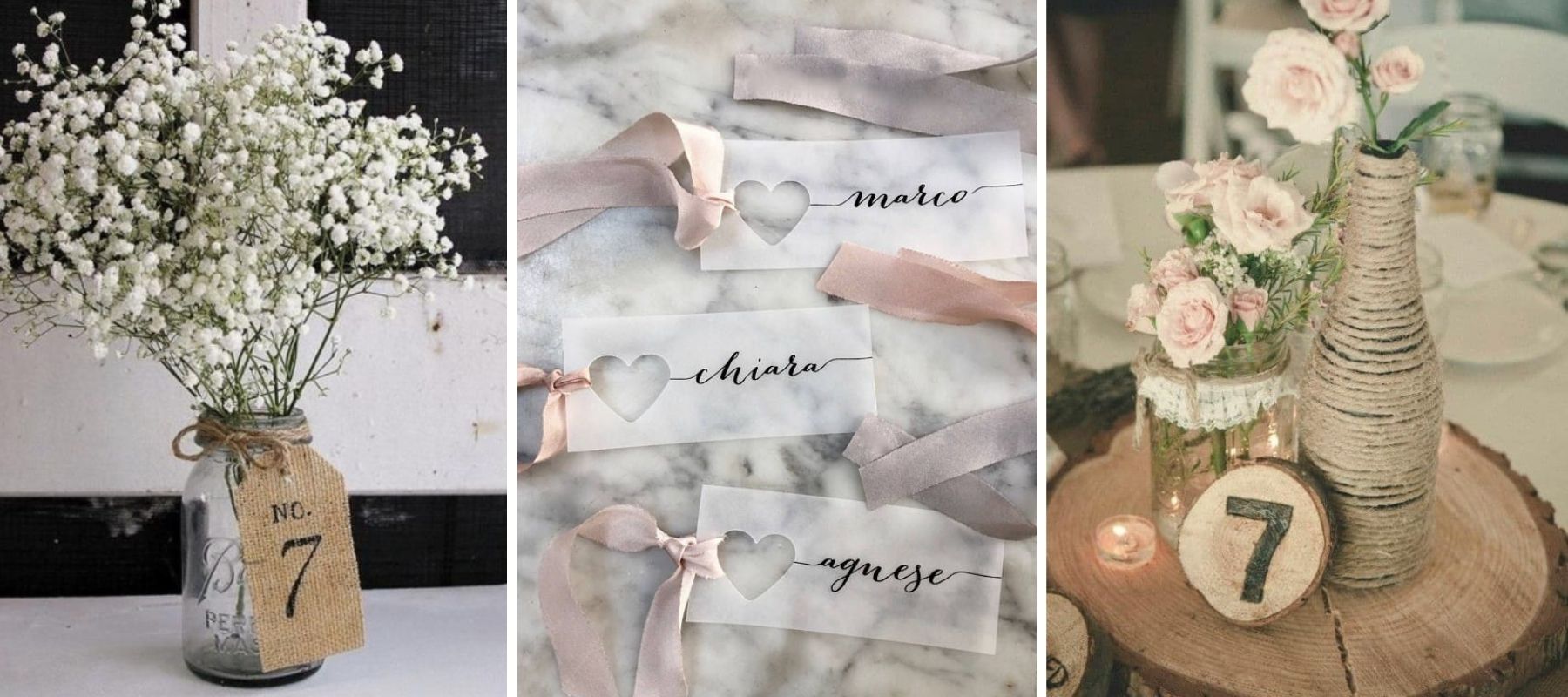 shabby chic Tischnummer Namensschild