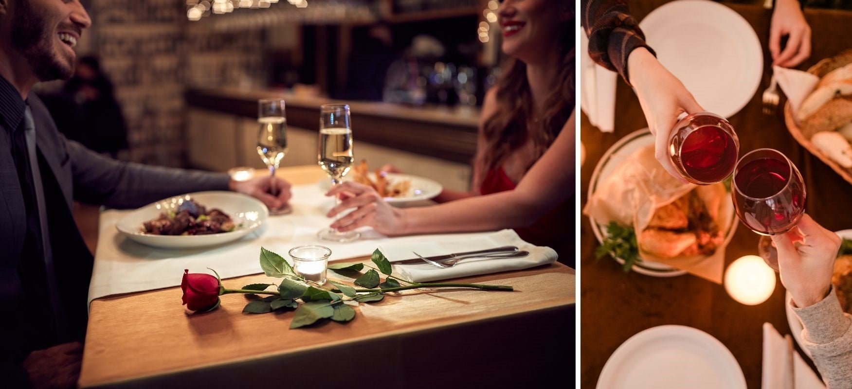 table romantique avec des roses rouges