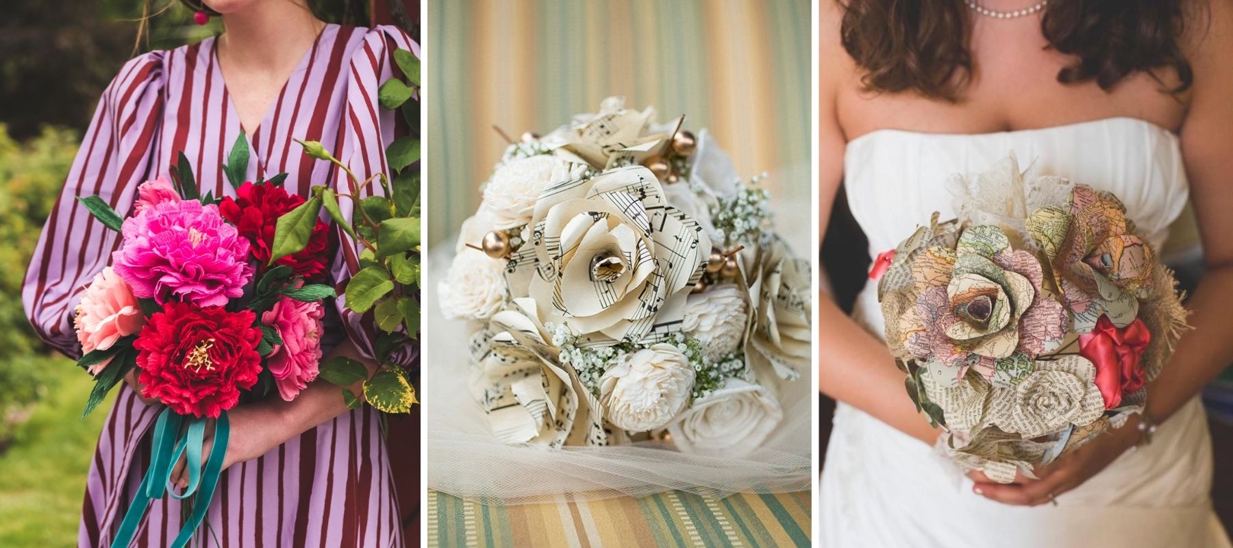 bouquet de mariée en fleurs de papier