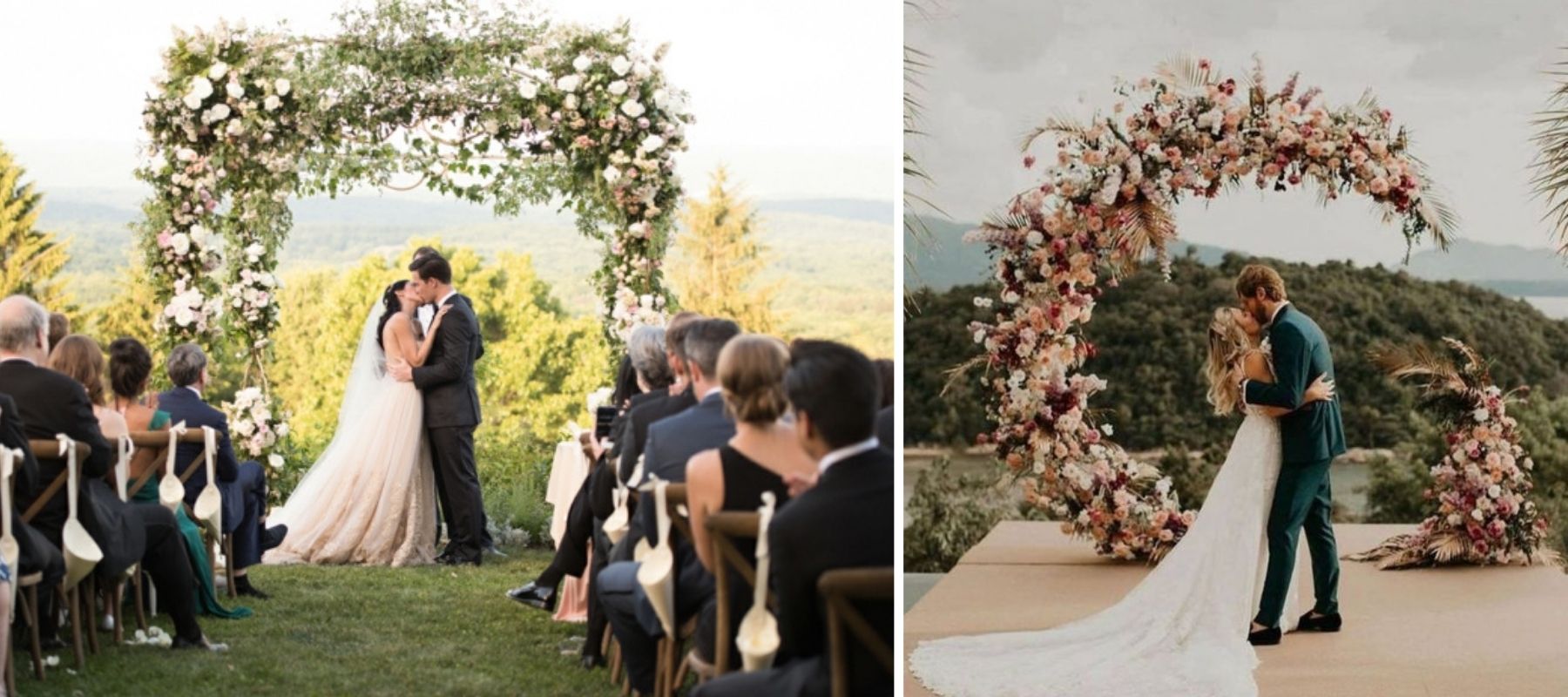 cérémonie de mariage avec arche florale