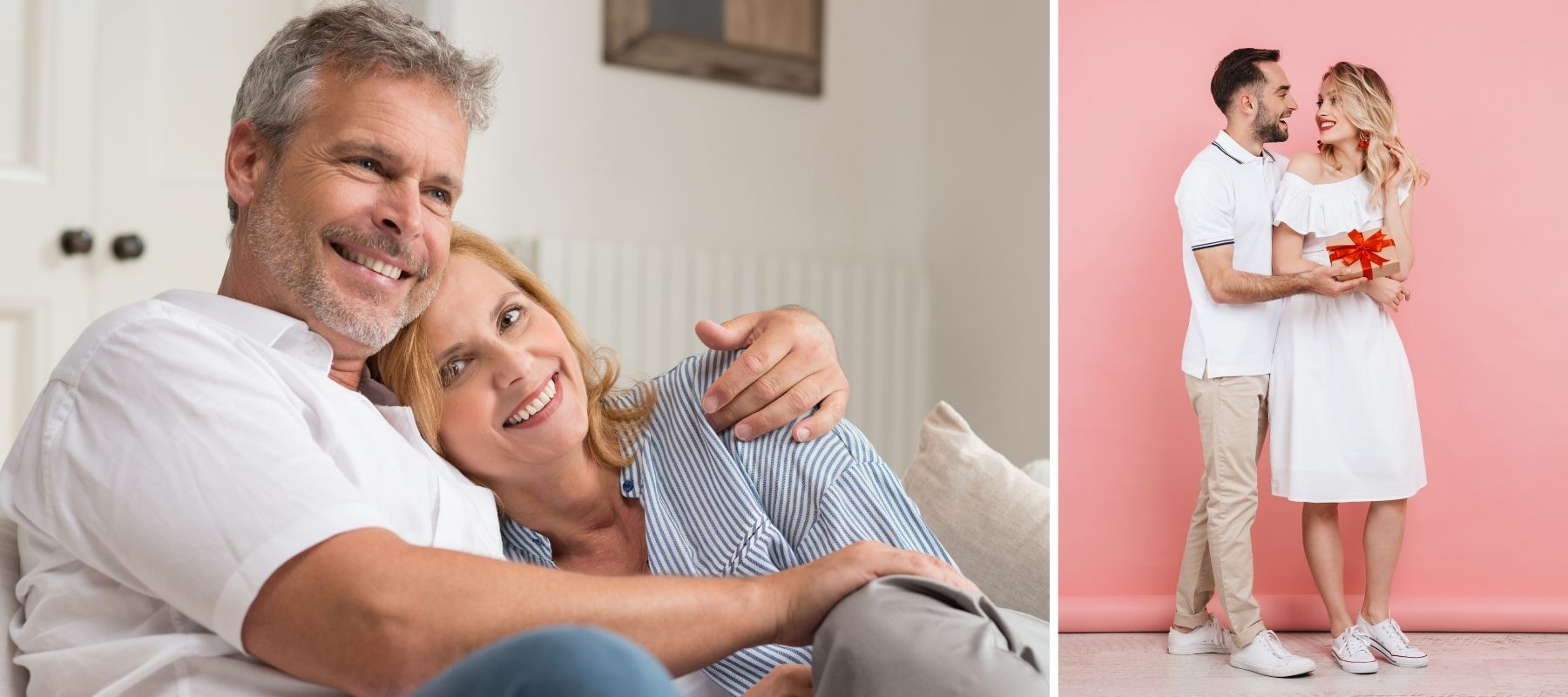 Ein Paar feiert den Valentinstag mit 50