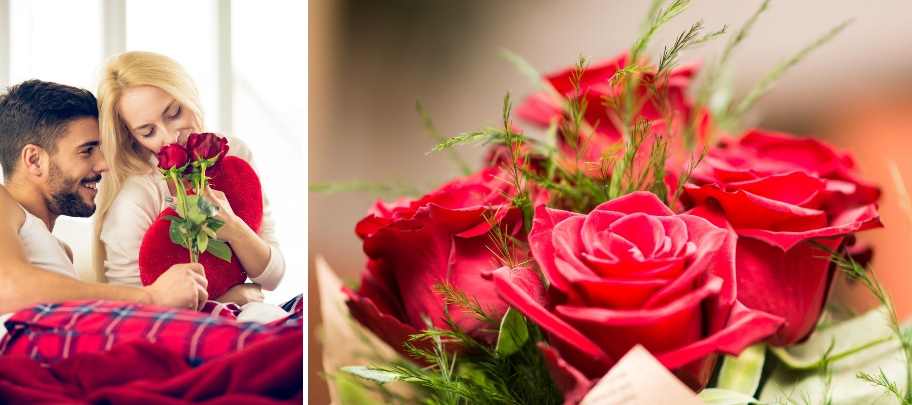 romantic couple with roses