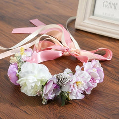 couronne de fleurs avec ruban