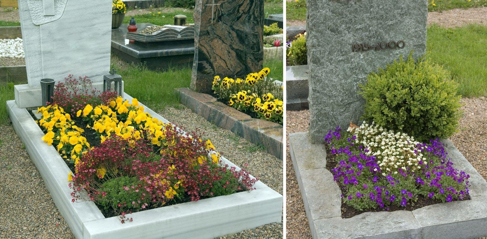 Flower decoration on grave
