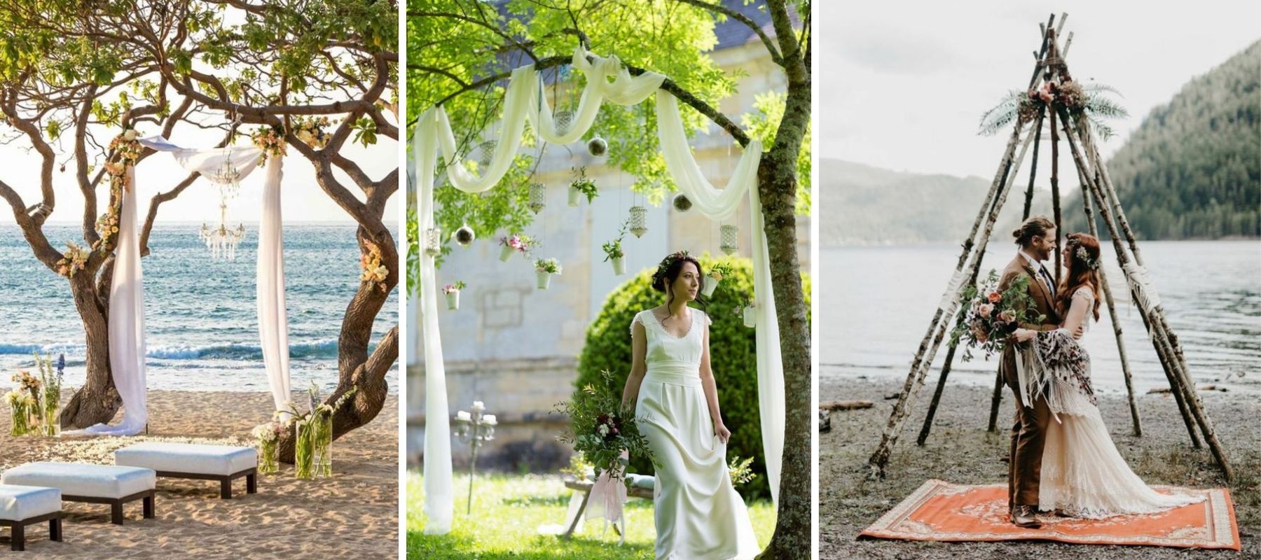 Décoration d'un arbre pour un mariage