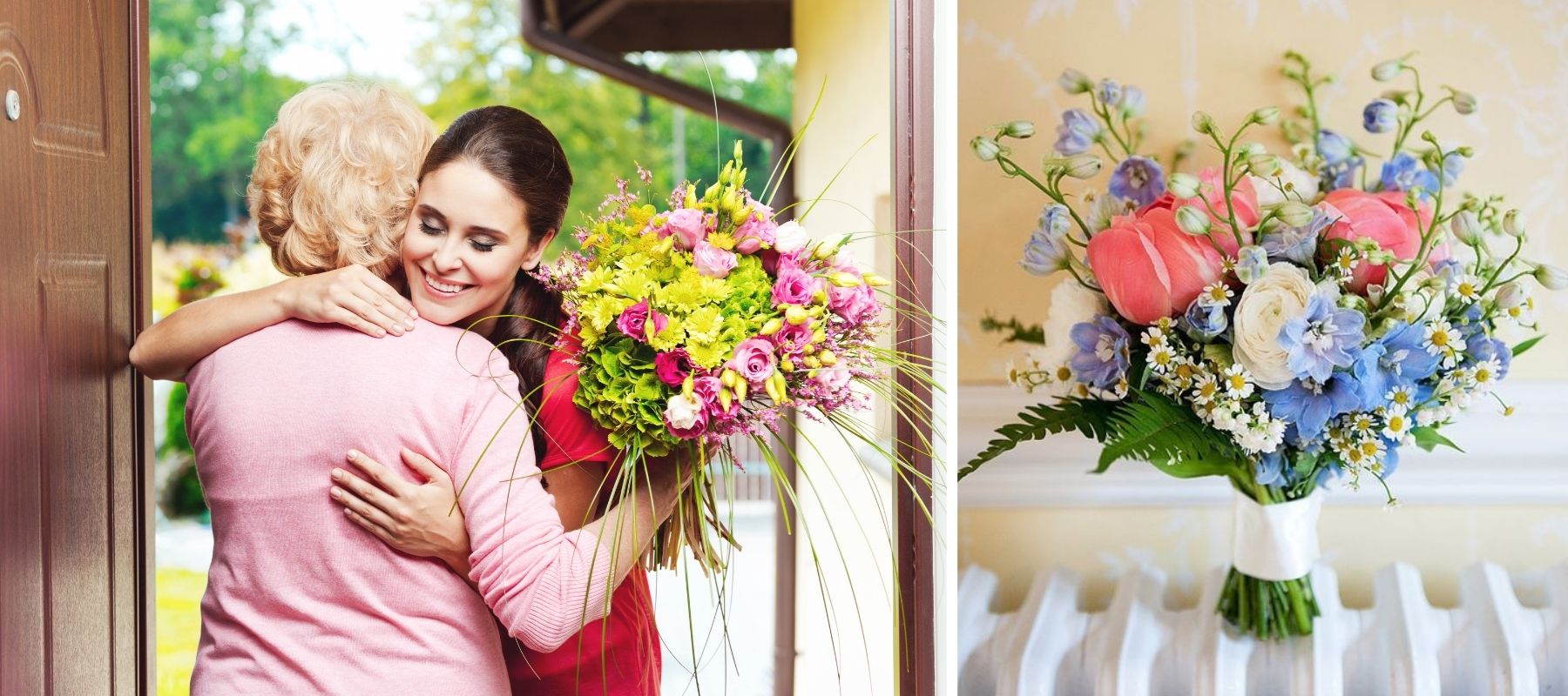 giving flowers to grandma