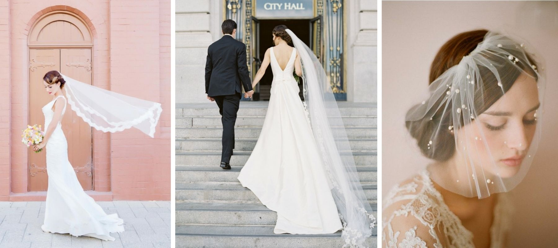 white wedding veil